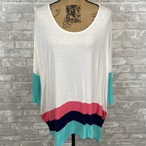 Moa Colorblock dolman tunic top